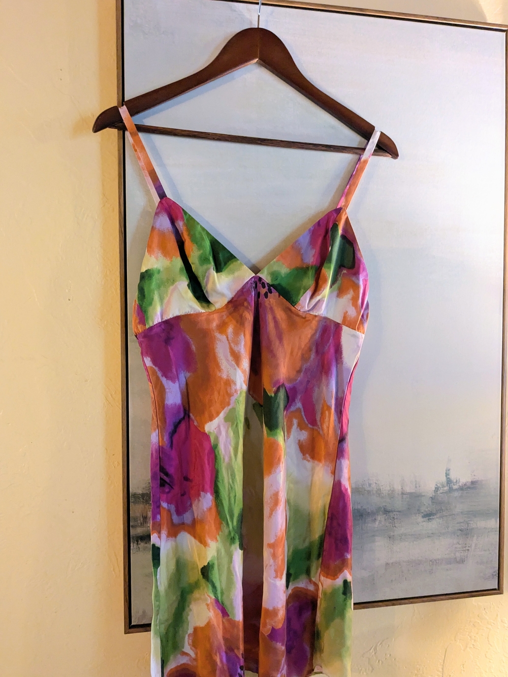 Josie Natori 100% Silk Floral Slip Dress/Slip - Multicolor